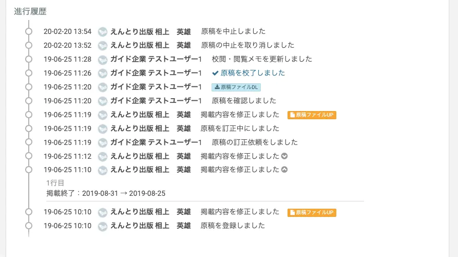 進行履歴